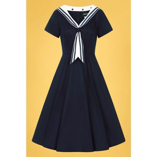 Nene Sailor Swing Dress Années 50 en Marine - collectif clothing - Modalova