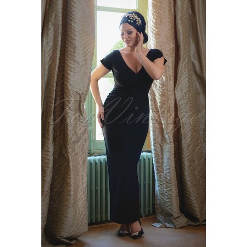 The Lynn Maxi Dress en Noir - Vintage Diva - Modalova