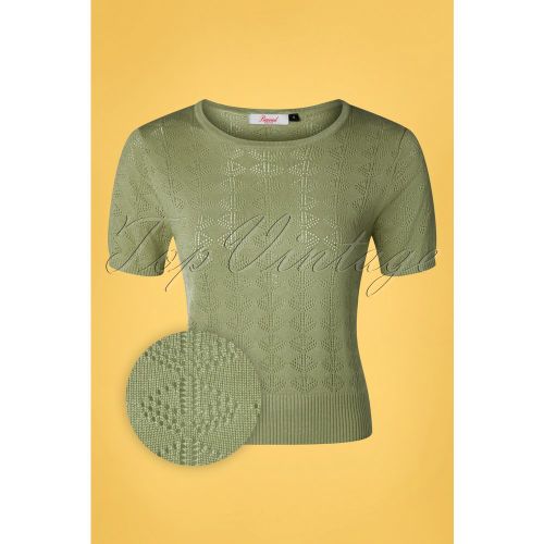 Bow Knit Top Années 50 en Sauge - Banned Retro - Modalova