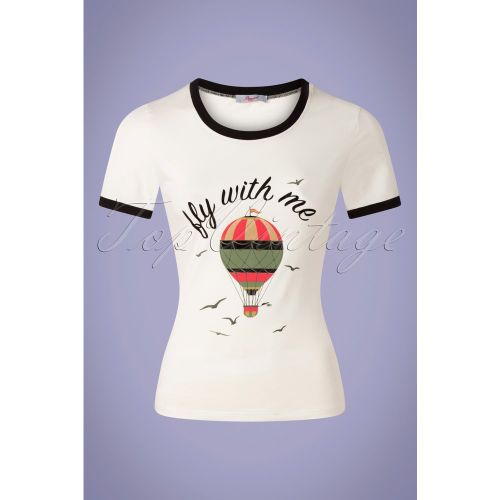 T-Shirt Fly With Me Années 50 en Cassé - Banned Retro - Modalova