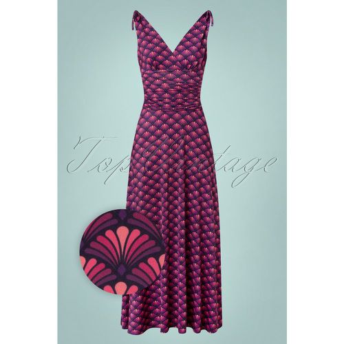 Grecian Fan Maxi Dress Années 70 en Violet - vintage chic for topvintage - Modalova