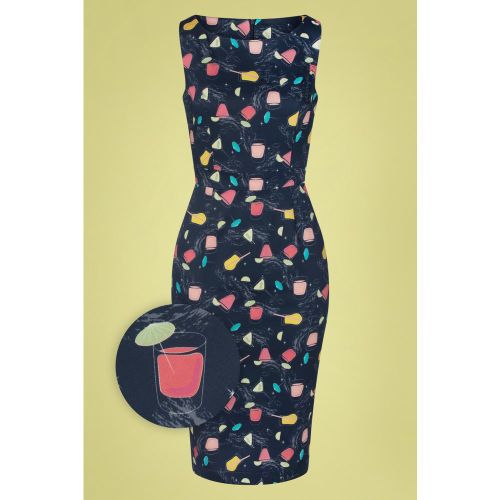 TopVintage exclusive ~ Adriana Cocktails Sleeveless Pencil Dress Années 50 en Foncé - topvintage boutique collection - Modalova