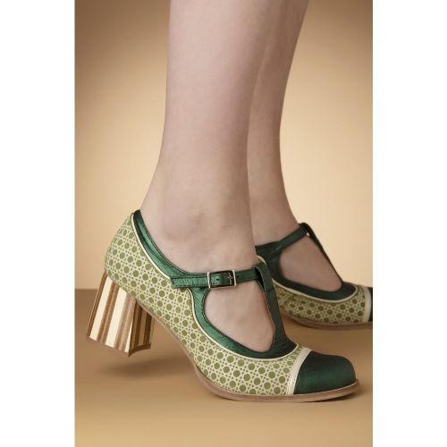 Amelie Leather T-Strap Pumps en - Nemonic - Modalova