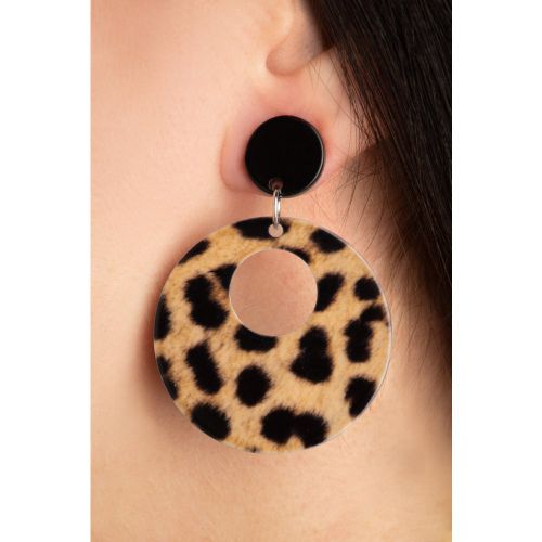 Lovely Hoop Earrings Années 50 en Léopard - Glitz-o-Matic - Modalova