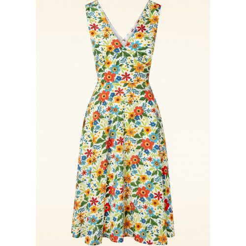 Wild Garden Swing Dress in Off White - Banned Retro - Modalova