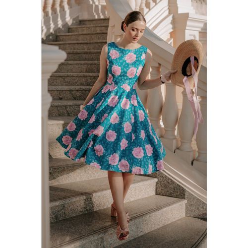 Adriana Floral Swing Dress Années 50 en Canard - topvintage boutique collection - Modalova