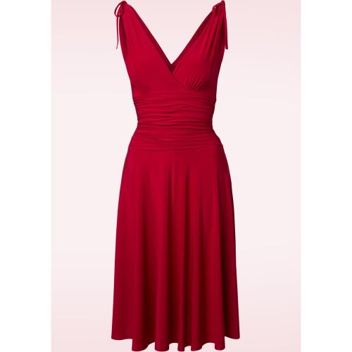 Grecian Dress en Rouge Atlas - vintage chic for topvintage - Modalova
