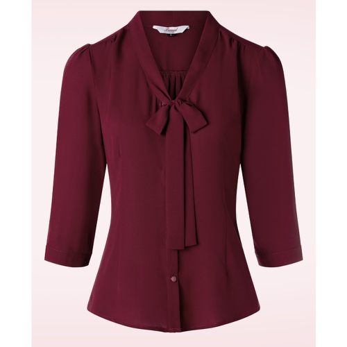 Perfect Bow Blouse Années 50 en Bordeaux - Banned Retro - Modalova