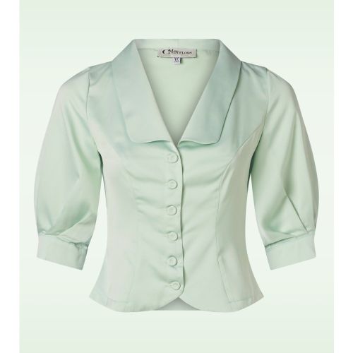 Blouse Falda Rosite en satin menthe - miss candyfloss - Modalova