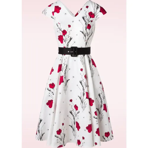 Serina Flowers Swing Dress Années 50 en - hearts & roses - Modalova
