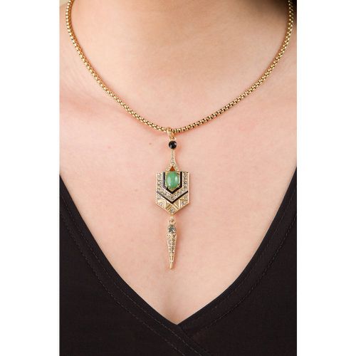 Collier à pendentif Art Déco inspiré de l'Égypte en jade - lovely - Modalova