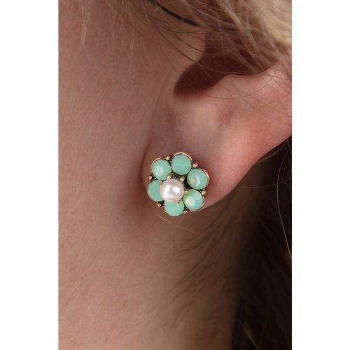 S Mini Crystal Flower Earstuds in Seafoam Green - lovely - Modalova