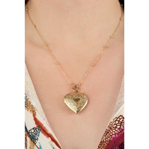 Collier médaillon Heart en doré - Urban Hippies - Modalova