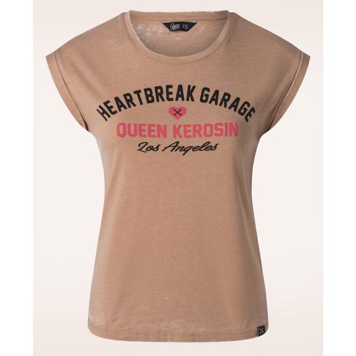 T-shirt Heartbreak Garage en latte - Queen Kerosin - Modalova