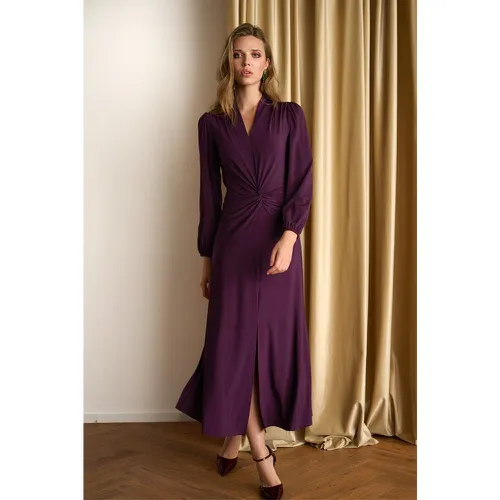 Robe longue Luna Knotted en Aubergine - K-Design - Modalova