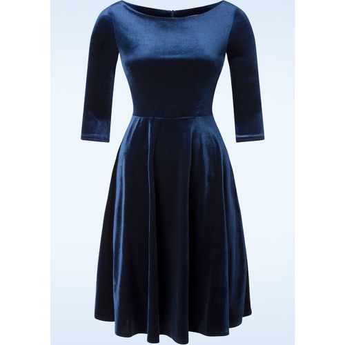 Robe Riley en velours bleu marine - vintage chic for topvintage - Modalova