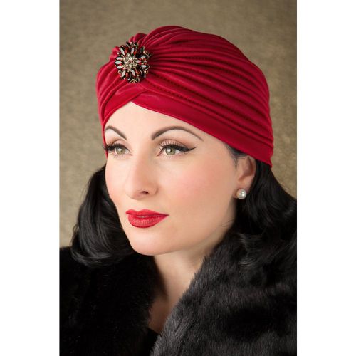 Turban Sally en Satin Bordeaux - zazoo - Modalova