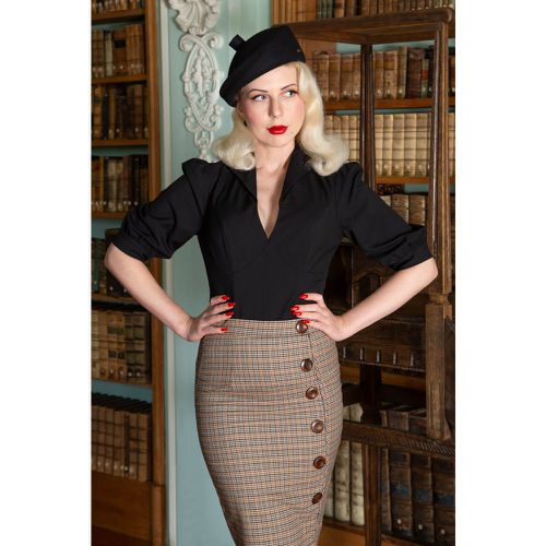 Chemisier Laura Lee en noir - Vintage Diva - Modalova