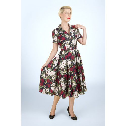 Robe corolle Rose Dreams en marine - Banned Retro - Modalova