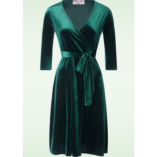 Robe portefeuille Liz en velours bouteille - vintage chic for topvintage - Modalova