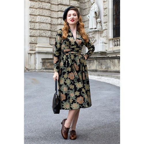 Robe évasée fleurie Hermiona Asparagus en et olive - miss candyfloss - Modalova