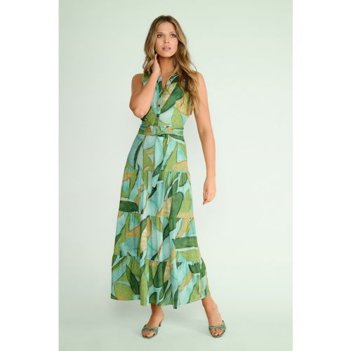 Robe longue Helen Leaves en et clair - K-Design - Modalova