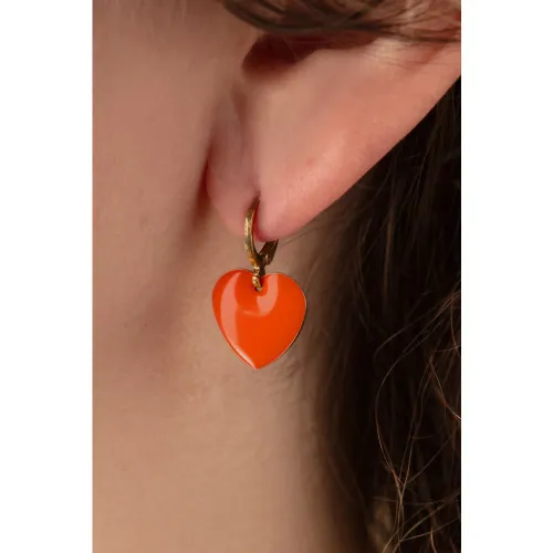 Boucles d'oreilles Heart en tangerine - Urban Hippies - Modalova