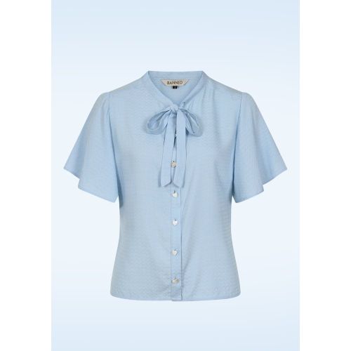 Blouse May Wave en Bleu Clair - Banned Retro - Modalova