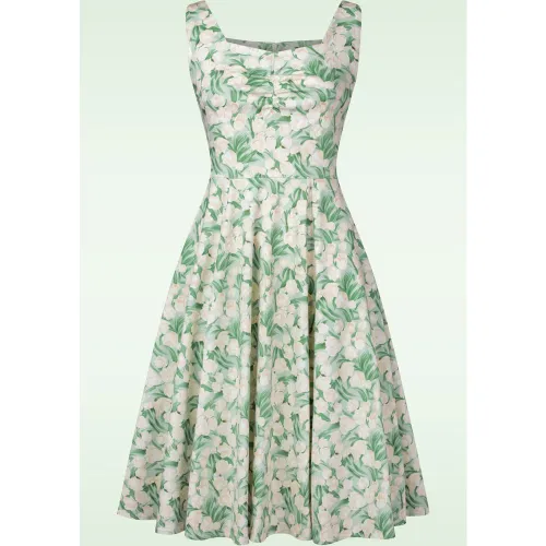 Robe évasée fleurie Lucy en menthe - hearts & roses - Modalova