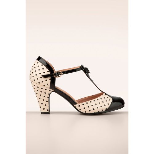 Kelly Lee T-Strap Pumps Années 50 en et Poudré - Banned Retro - Modalova