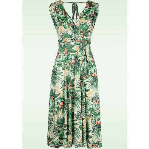 Robe évasée motif tropical Jane en - vintage chic for topvintage - Modalova