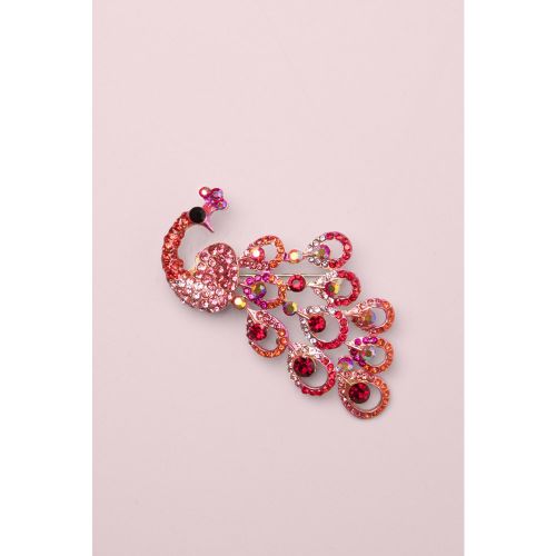 Sparkly Peacock Brooch in Pink - Day&Eve by Go Dutch Label - Modalova