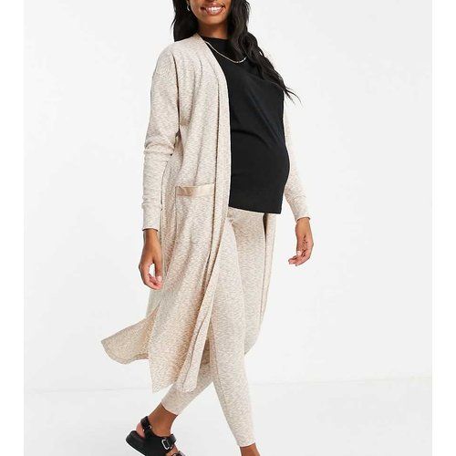 River Island - Gilet de maternité long teint par section (pièce d'ensemble) - Écru chiné - River Island Maternity - Modalova