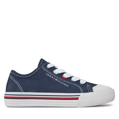 Sneakers Tommy Hilfiger Low Cut Lace-Up Sneaker T3X9-33324-089 M Bleu marine - Chaussures.fr - Modalova