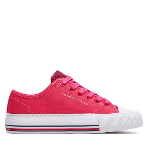Sneakers Tommy Hilfiger Low Cut Lace-Up Sneaker T3A9-33185-1687 S Magenta 385 - Chaussures.fr - Modalova