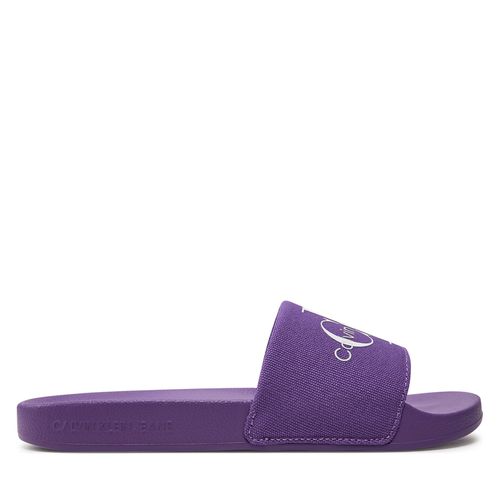 Mules / sandales de bain Calvin Klein Jeans Slide Monogram Co YW0YW00103 Deep Lavender/Bright White 0KA - Chaussures.fr - Modalova