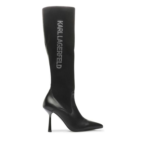 Bottes KARL LAGERFELD KL31376F Black Knit Textile w/Silver - Chaussures.fr - Modalova