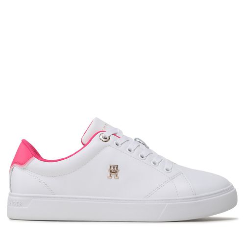 Sneakers Tommy Hilfiger Elevated Essential Court Sneaker FW0FW07377 White/Bright Cerise Pink 01S - Chaussures.fr - Modalova
