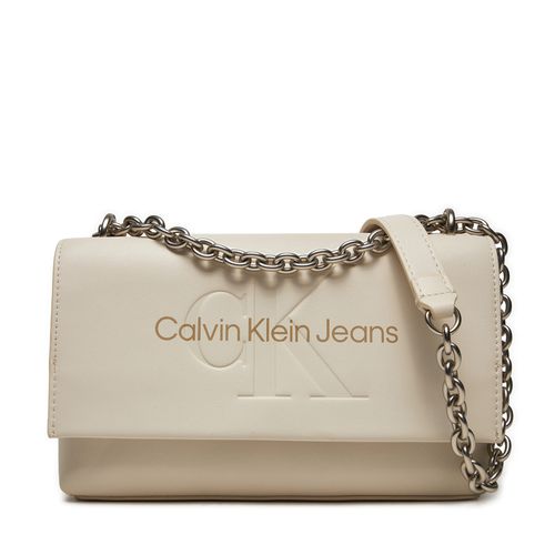 Sac à main Calvin Klein Jeans Sculpted Ew Flap Wichain25 Mono K60K612221 Écru - Chaussures.fr - Modalova