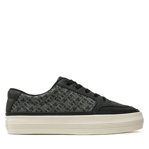 Sneakers Tommy Hilfiger Vulc Leather Sneaker Monogram FW0FW08331 Noir - Chaussures.fr - Modalova