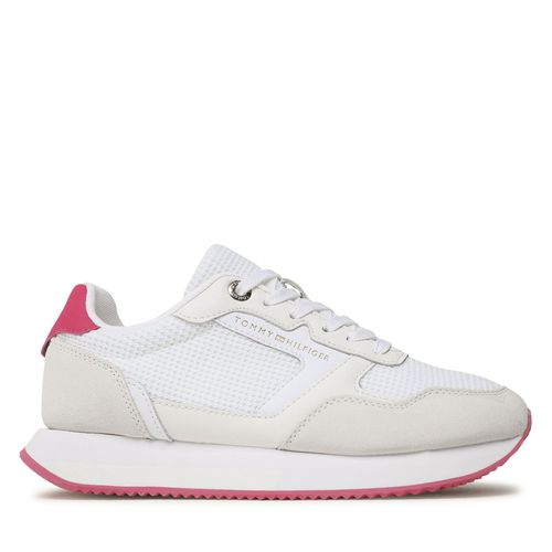 Sneakers Tommy Hilfiger Essential Mesh Runner FW0FW07381 White/Bright Cerise Pink 01S - Chaussures.fr - Modalova