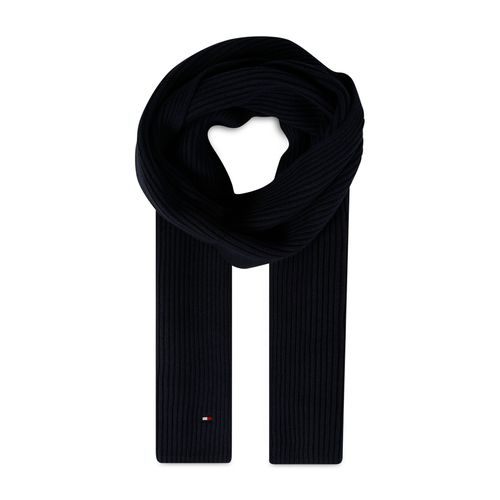 Écharpe Tommy Hilfiger Essential Flag Knitted Scarf AM0AM10365 Bleu marine - Chaussures.fr - Modalova