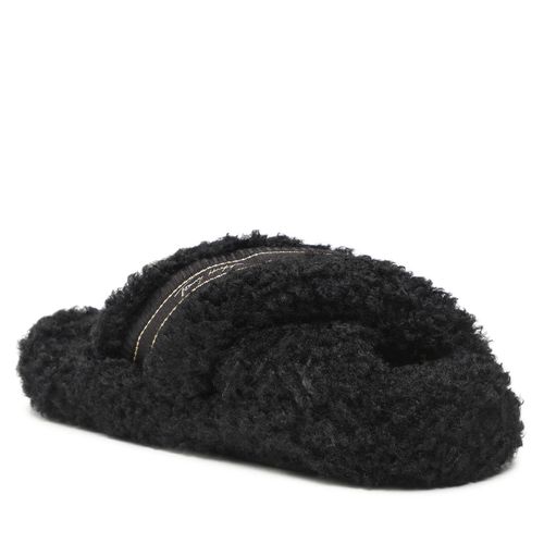 Chaussons Tommy Hilfiger Sherpa Fur Home Slippers Straps FW0FW06576 Black BDS - Chaussures.fr - Modalova