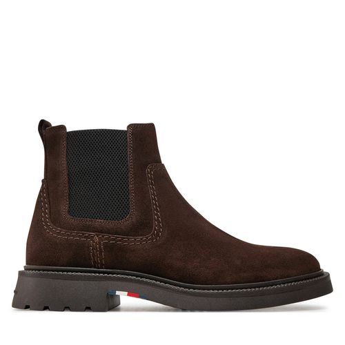 Bottines Chelsea Tommy Hilfiger Light Hilfiger Suede Chelsea FM0FM05104 Marron - Chaussures.fr - Modalova