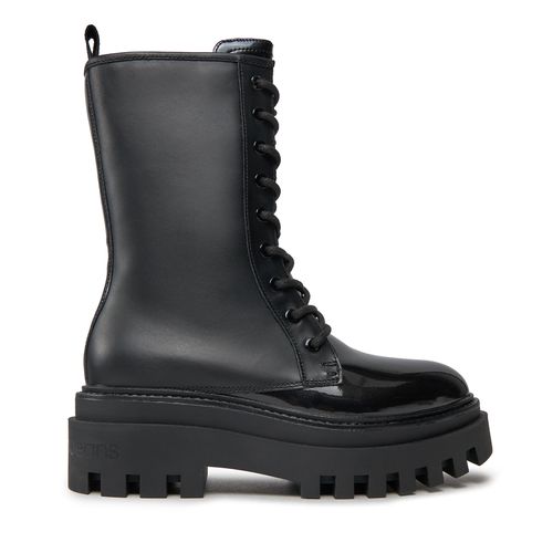 Bottes de randonnée Calvin Klein Jeans Flatform Laceup Boot Patent YW0YW00852 Black BDS - Chaussures.fr - Modalova