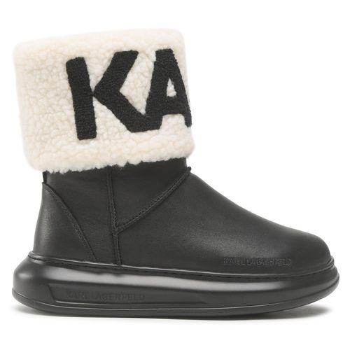 Bottes de neige KARL LAGERFELD KL44550 Black Lthr & Textile - Chaussures.fr - Modalova