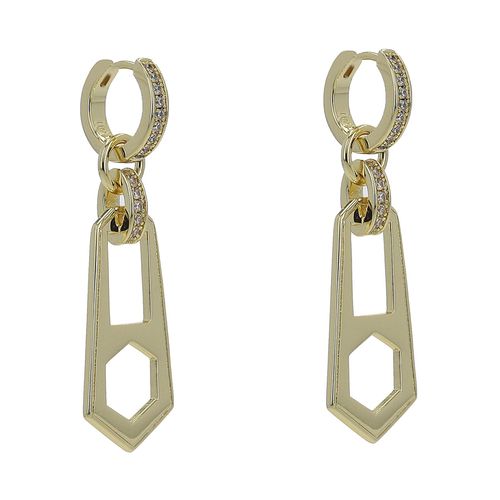 Boucles d'oreilles Luv AJ Zipper Hoops HOL22-E-ZH-G Golden - Chaussures.fr - Modalova