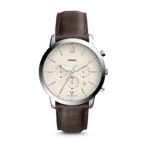 Montre Fossil Neutra Chrono FS5380 Brown/Silver - Chaussures.fr - Modalova