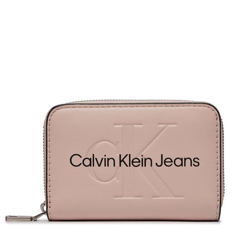 Portefeuille grand format Calvin Klein Jeans Sculpted Med Zip Around Mono K60K607229 Rose - Chaussures.fr - Modalova