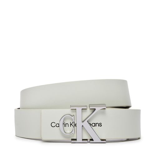 Ceinture Calvin Klein Jeans Monogram Hardware 30Mm K60K610281 Blanc - Chaussures.fr - Modalova